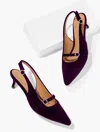Talbots Sylvie Slingback Velvet Pumps - Brilliant Purple - 10 1/2 M  In Purple