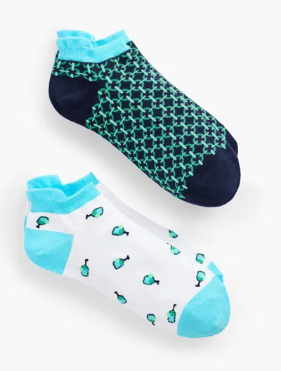 Talbots T By  2-pack Ankle Socks - Vivid Turquoise - 001