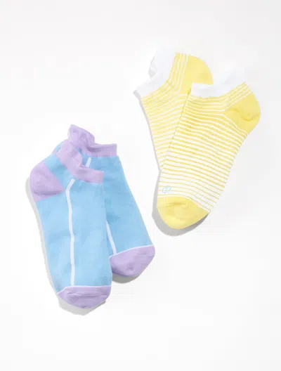 Talbots T By  Annual Stripes Ankle Socks 2-pack - White - 001