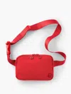 Talbots T By  Quilted Nylon Belt Bag - Vivid Red - 001 In Vivid Red