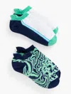 Talbots T By  Side Stripe 2-pack Ankle Socks - White - 001
