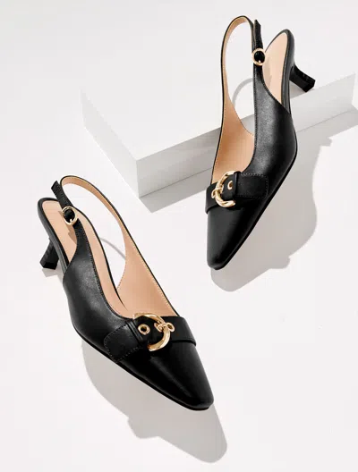 Talbots Tabitha Buckle Nappa Slingback Pumps - Black - 10m  In Multi