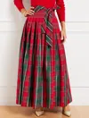 TALBOTS PETITE - TAFFETA FIT & FLARE SKIRT - PLAID - RED - 6 TALBOTS