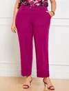 Talbots Tailored Stretch Slim Wide Ankle Pants - Berry - 22  In Berry