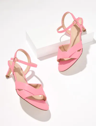 Talbots Talia Nappa Kitten Heel Sandals - Pink Guava - 10m