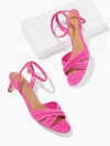 Talbots Tallia Pleated Suede Ankle Strap Heel Sandals - Violet Rose - 8 1/2 M  In Purple
