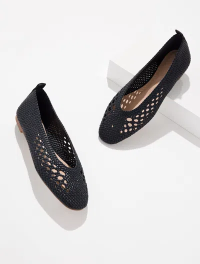 Talbots Tana Woven Ballet Flats - Blue - 11m