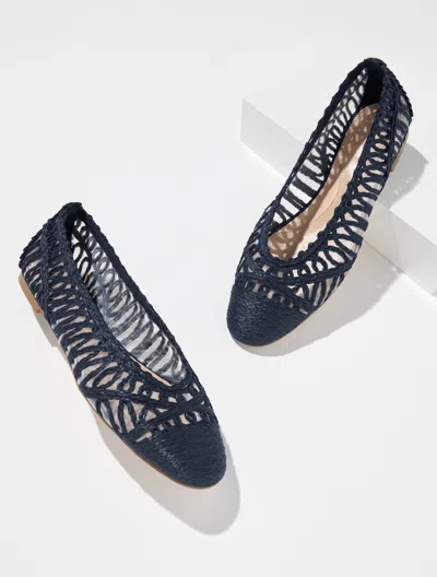 Talbots Tana Woven Cord Raffia Ballet Flats - Blue - 10 1/2 M