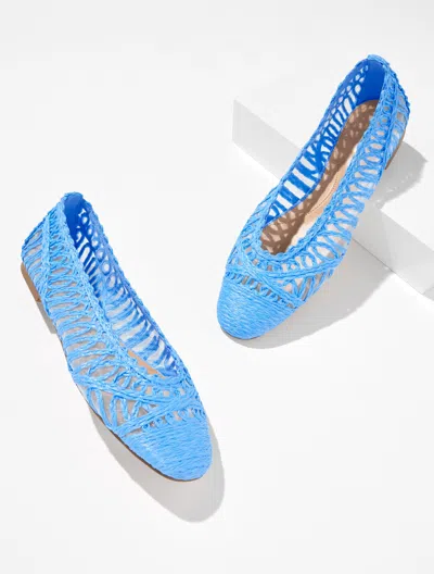 Talbots Tana Woven Cord Raffia Ballet Flats - Vista Blue - 11m