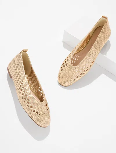 Talbots Tana Woven Metallic Ballet Flats - Gold - 11m  In Brown
