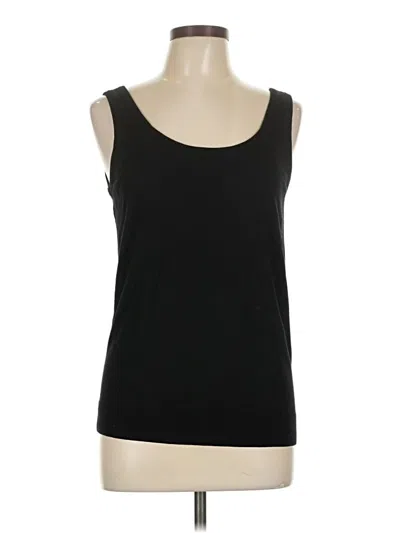 Pre-owned Talbots Tank Top Black Solid Pattern Scoop Neck Tops