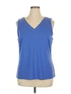 Talbots Tank Top Blue Open Neckline Tops In Blue