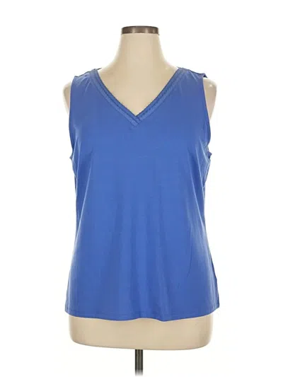 Talbots Tank Top Blue Open Neckline Tops