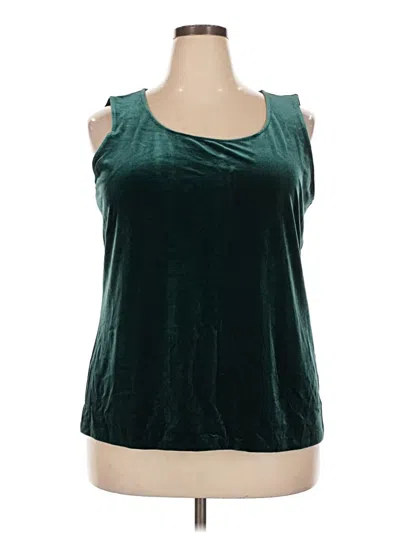 Talbots Tank Top Green Cold Shoulder Neckline Tops