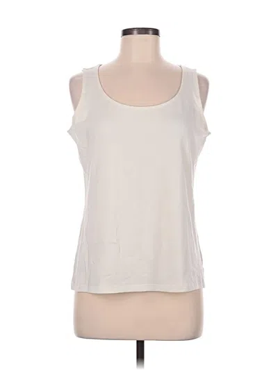 Pre-owned Talbots Tank Top Ivory Cold Shoulder Neckline Tops