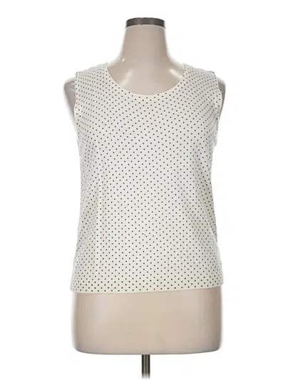 Pre-owned Talbots Tank Top Ivory Square Neckline Tops In White