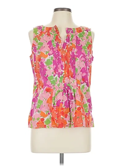 Pre-owned Talbots Tank Top Pink Ruffles Neckline Tops