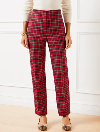 Talbots Tapered Ankle Pants - Apple Cider Plaid - 22  In Red