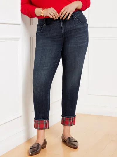 Talbots Plus Size - Tartan Cuff Everyday Relaxed Jeans - Alpine Wash - 20