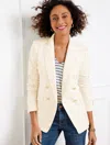 Talbots Textured Double Breasted Blazer - Ivory - 20
