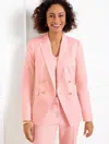 Talbots Textured Double Breasted Blazer - Warm Blush - 18  In Warm Blush