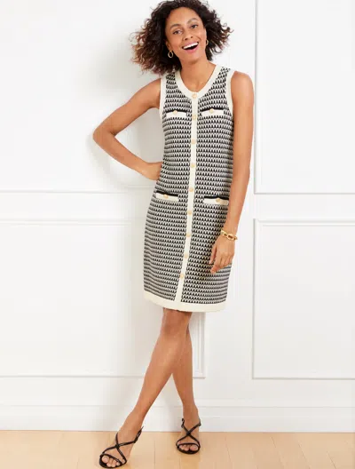 Talbots Plus Size - Textured Tweed Sweater Dress - Ivory/black - 1x  In Ivory,black