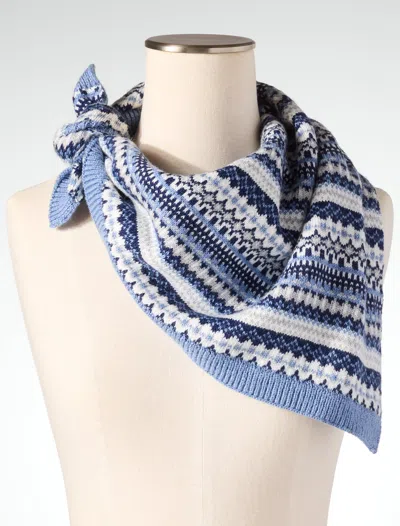 Talbots The Chic Fair Isle Charming Scarf - Infinity Blue - 001