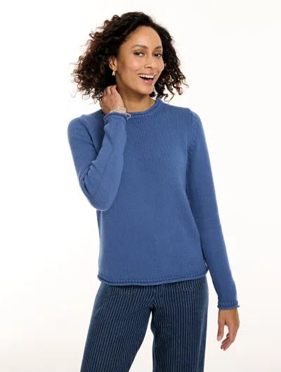 Talbots The Classic Roll Neck Sweater - Navy Blue Dusk - Xs - 100% Cotton