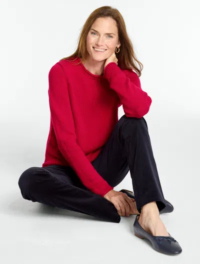 Talbots The Classic Roll Neck Sweater - Red - Xs - 100% Cotton