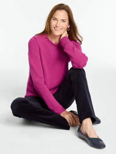 Talbots The Classic Roll Neck Sweater - Very Berry - Xs - 100% Cotton