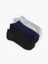 Talbots Three Pair Ankle Socks - Black/ink/grey - 001  In Black,ink,grey