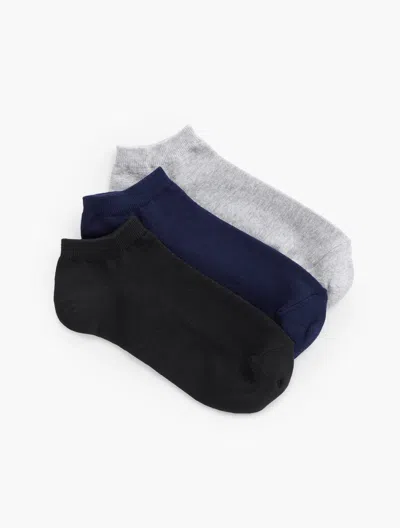 Talbots Three Pair Ankle Socks - Black/ink/grey - 001  In Black,ink,grey