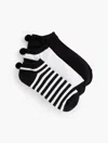 Talbots Three Pair Pom Pom Socks - Black - 001