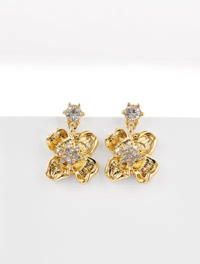 Talbots Tidy Flowers Drop Earrings - Gold - 001
