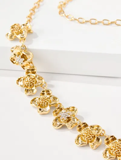 Talbots Tidy Flowers Necklace - Gold - 001