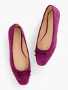 Talbots Tinsley Bow Suede Ballet Flats - Plumrose - 11m