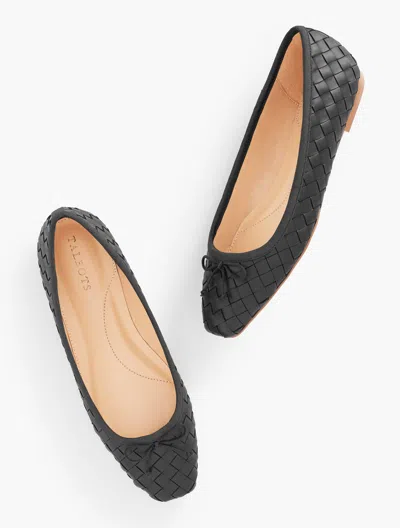 Talbots Tinsley Woven Ballet Flats - Black - 10m