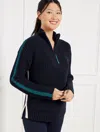 Talbots Tipped Half-zip Sweater - Blue - 3x  In Blue