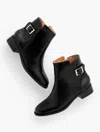 Talbots Tish Buckle Leather Ankle Boots - Black - 11m