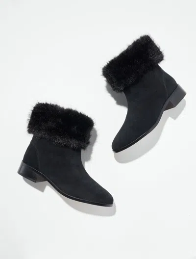 Talbots Tish Fur Suede Ankle Boots - Black - 5m  In Multi