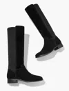 Talbots Tish Suede Stretch Riding Boots - Black - 7m  In Black
