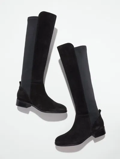 Talbots Tish Stretch Suede Tall Boots - Black - 5m