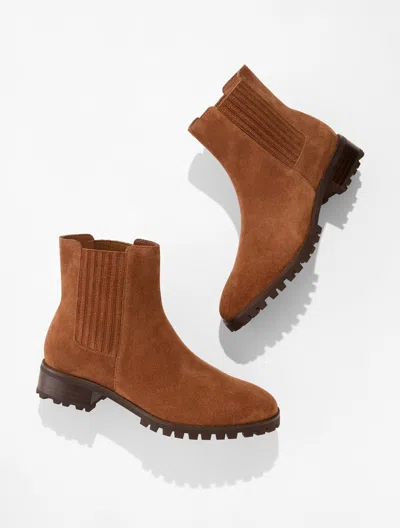 Talbots Tish Suede Ankle Boots - Cognac - 5m