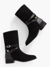 Talbots Tish Suede Wrap Mid-calf Boots - Black - 9m