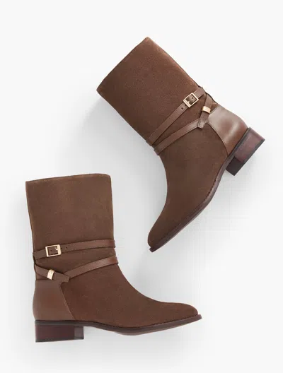 Talbots Tish Suede Wrap Mid-calf Boots - Dark Walnut - 5m