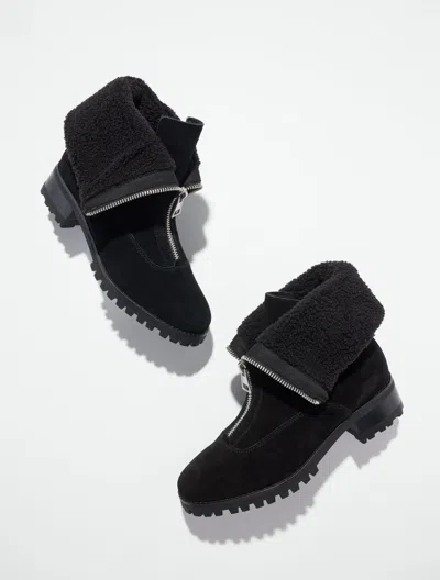Talbots Tish Zip Suede Ankle Boots - Black - 5m  In Multi
