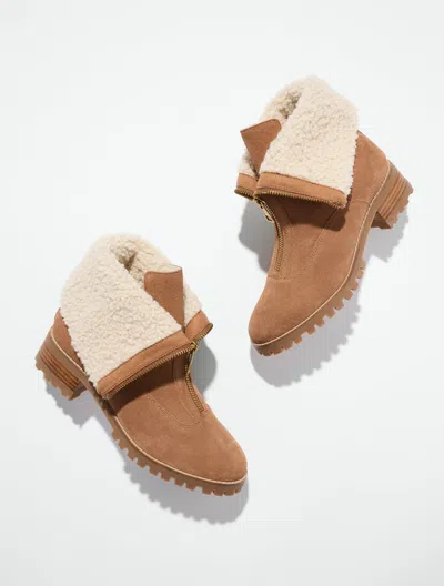 Talbots Tish Zip Suede Ankle Boots - Jasper - 5m  In Animal Print