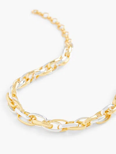 Talbots Two-tone Link Necklace - Gold/shiny Silver - 001  In Gold,shiny Silver