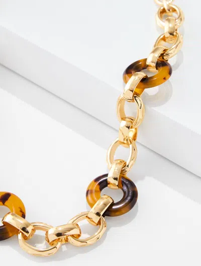 Talbots Tort Chain Link Necklace - Tortoiseshell/gold - 001  In Tortoiseshell,gold