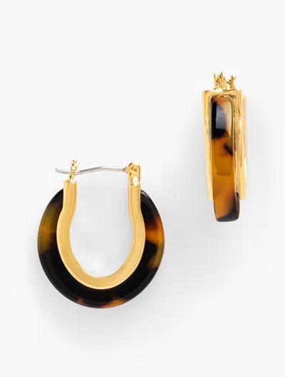 Talbots Tortoiseshell Hoop Earrings - Tortoiseshell/gold - 001